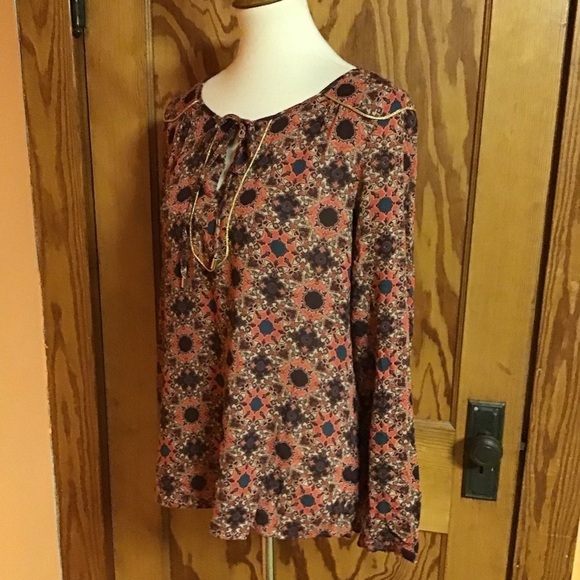 Gibson Latimer ethnic vibes peasant top - Picture 8 of 9